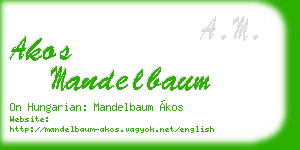 akos mandelbaum business card